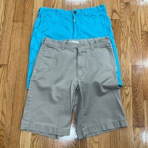 J Crew Shorts - teal lightweight W30 inseam 10 1/2; khaki W30